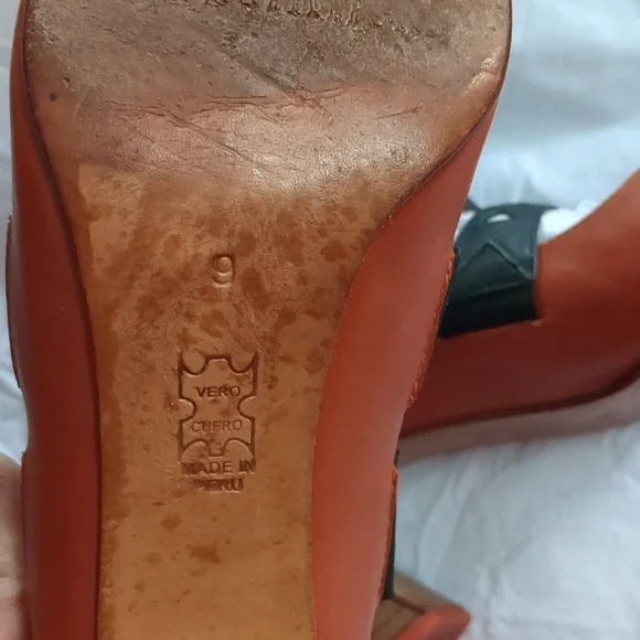 Fluevog Shoes Brown Leather Heels with Black Straps 9.0 - Picture 8 of 11